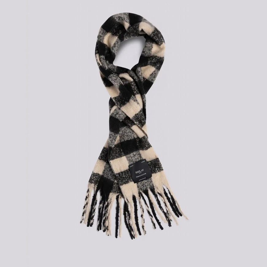 Снимка на REPLAY UNISEX FRINGED CHEQUERED SCARF