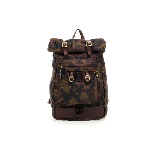 Снимка на CAMPOMAGGI FOLDED BACKPACK LONDRA IN CAMOUFLAGE AND DARK BROWN NYLON