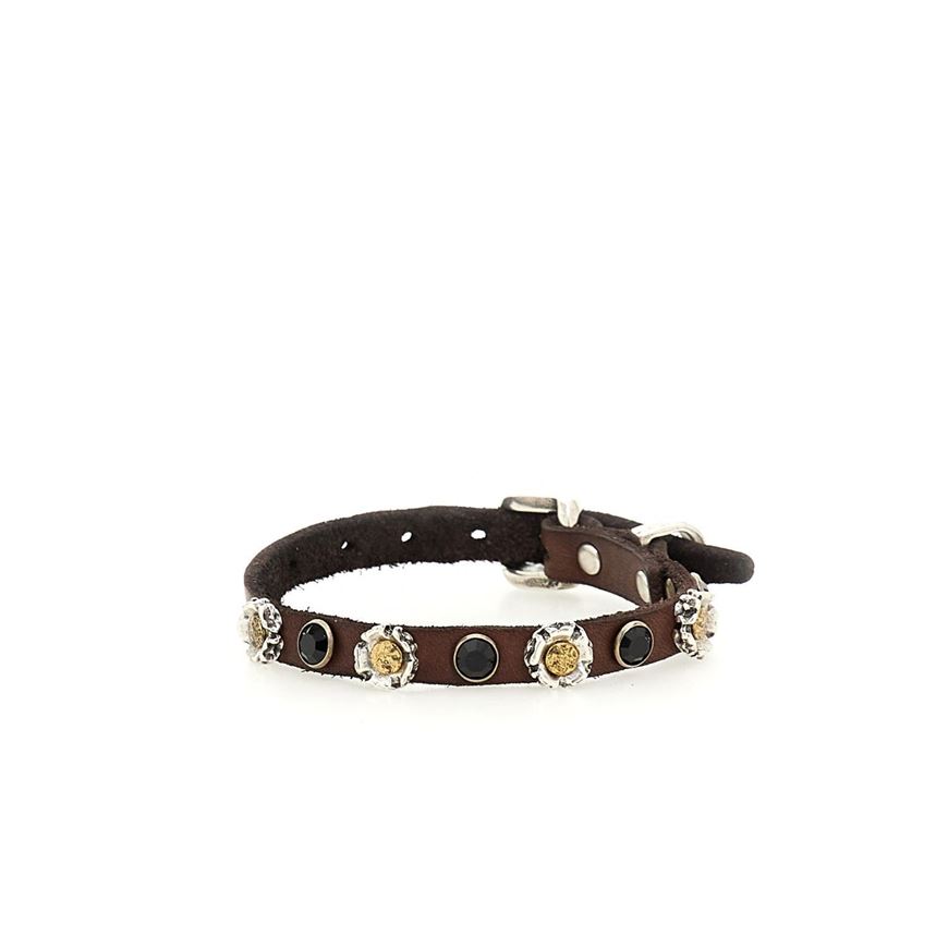 Снимка на CAMPOMAGGI WOMEN'S BRACELET BELLA DI NOTTE IN BLACK LEATHER WITH STUDS