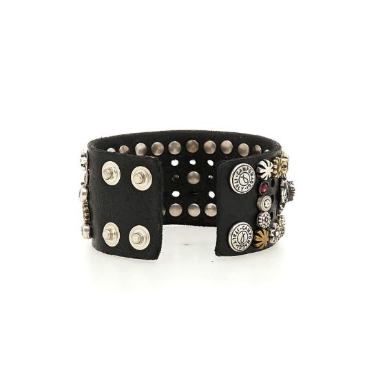 Снимка на CAMPOMAGGI WOMEN'S BRACELET BELLA DI NOTTE IN BLACK LEATHER WITH STUDS