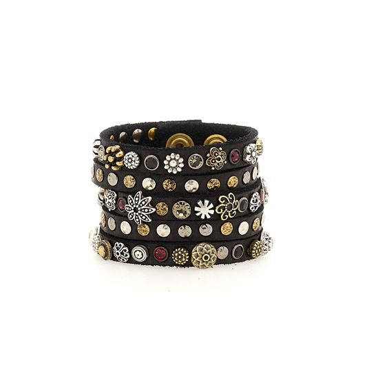 Снимка на CAMPOMAGGI WOMEN'S BRACELET BELLA DI NOTTE IN BLACK LEATHER WITH STUDS