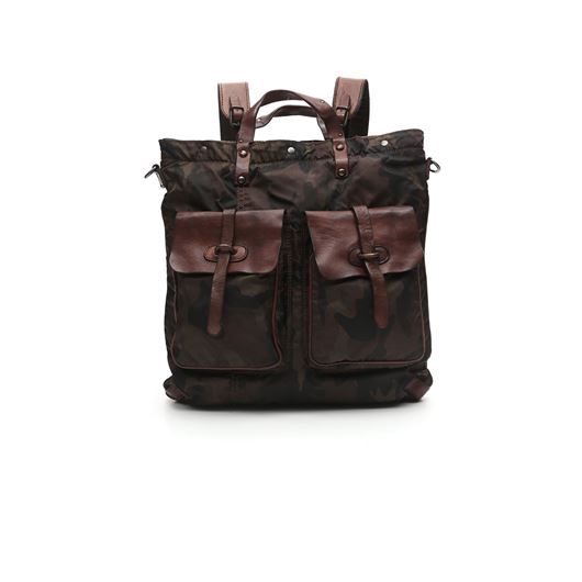 Снимка на CAMPOMAGGI BACKPACK LATERITE IN LEATHER AND CAMOUFLAGE NYLON FABRIC