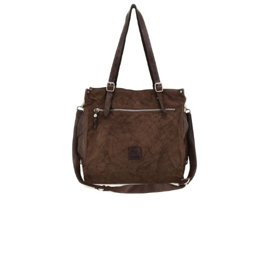 Снимка на CAMPOMAGGI BAG SATURNO IN MILITARY GREEN AND DARK BROWN LEATHER