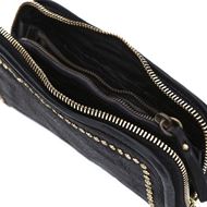 Снимка на CAMPOMAGGI WOMEN'S WALLET IRIS IN BLACK LEATHER WITH RIVETS