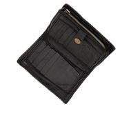 Снимка на CAMPOMAGGI WOMEN'S CLASSIC WALLET IN BLACK LEATHER WITH RIVETS