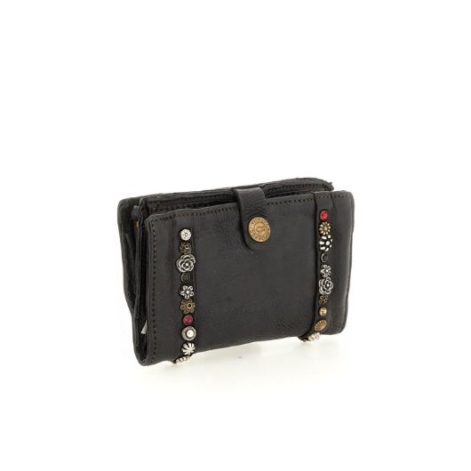 Снимка на CAMPOMAGGI WOMEN'S WALLET BELLA DI NOTTE IN BLACK LEATHER WITH STUDS