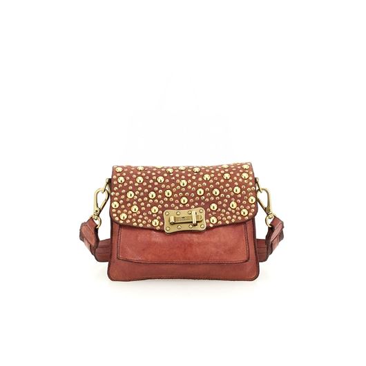 Снимка на CAMPOMAGGI WOMEN'S CROSSBODY BAG AGNESE IN RED LEATHER WITH STUDS 