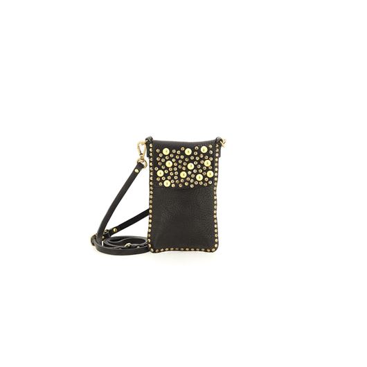 Снимка на CAMPOMAGGI WOMEN'S PHONE CASE IN BLACK LEATHER WITH STUDS