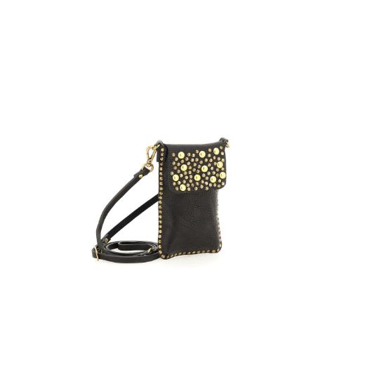 Снимка на CAMPOMAGGI WOMEN'S PHONE CASE IN BLACK LEATHER WITH STUDS