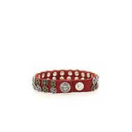 Снимка на CAMPOMAGGI WOMEN'S BRACELET BELLA DI NOTTE IN RED LEATHER WITH STUDS