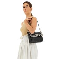 Снимка на CAMPOMAGGI WOMEN'S ORCHIDEA CROSSBODY BAG IN BLACK LEATHER WITH RIVETS