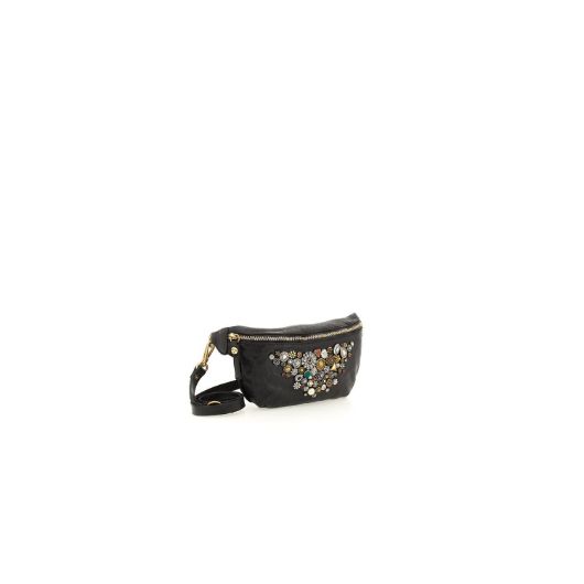 Снимка на CAMPOMAGGI WOMEN'S BELT BAG BELLA DI NOTTE IN BLACK LEATHER WITH STUDS