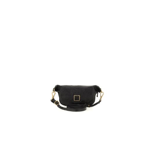 Снимка на CAMPOMAGGI WOMEN'S BELT BAG BELLA DI NOTTE IN BLACK LEATHER WITH STUDS