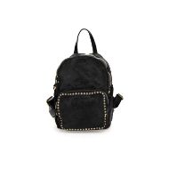 Picture of CAMPOMAGGI WOMEN'S SMALL BACKPACK KURA IN BLACK LEATHER WITH RIVETS 1