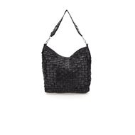 Снимка на CAMPOMAGGI WOMEN'S HOBO BAG IN BLACK LEATHER WITH EDERA WEAVE WITH DECORATED SHOULDER STRAP