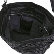 Снимка на CAMPOMAGGI WOMEN'S HOBO BAG IN BLACK LEATHER WITH EDERA WEAVE WITH DECORATED SHOULDER STRAP