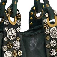 Снимка на CAMPOMAGGI WOMEN'S CROSSBODY BAG BELLA DI NOTTE IN GREEN LEATHER WITH STUDS