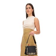 Снимка на CAMPOMAGGI WOMEN'S CROSSBODY BAG BELLA DI NOTTE IN BLACK LEATHER WITH STUDS