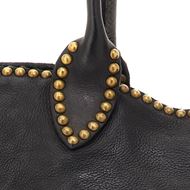 Снимка на CAMPOMAGGI WOMEN'S SHOPPER BAG MALACHITE IN BLACK LEATHER WITH STUDS