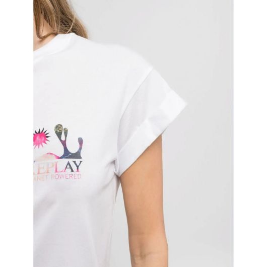 Снимка на REPLAY WOMEN'S JERSEY T-SHIRT WITH PLANET POWERED PRINT