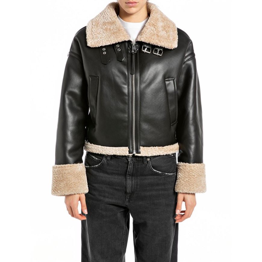 Снимка на REPLAY WOMEN'S SHORT JACKET IN SYNTHETIC SHEARLING