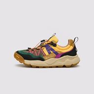 Снимка на FLOWER MOUNTAIN MEN'S IWANO 2 UNI - SUEDE AND FABRIC SNEAKERS - BLACK-COGNAC-YELLOW