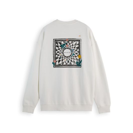 Снимка на SCOTCH&SODA MEN'S RELAXED FIT ARTWORK SWEATSHIRT IN WHITE/PASTEL