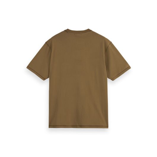 Снимка на SCOTCH&SODA MEN'S SEASONAL CORE - FRONT CHEST LOGO T-SHIRT IN MEDIUM BROWN