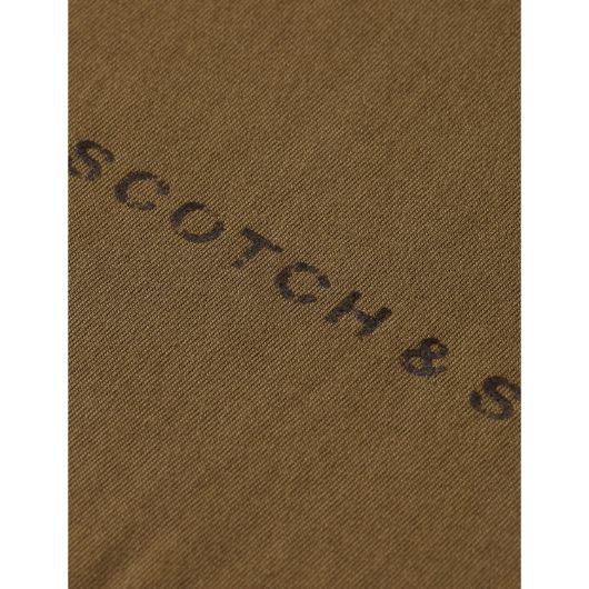 Снимка на SCOTCH&SODA MEN'S SEASONAL CORE - FRONT CHEST LOGO T-SHIRT IN MEDIUM BROWN