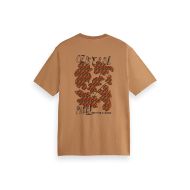 Снимка на SCOTCH&SODA MEN'S FRONT AND BACK ARTWORK   T-SHIRT IN MEDIUM BEIGE