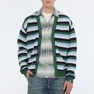 Снимка на SCOTCH&SODA MEN'S CROCHET DROPPED SHOULDER CARDIGAN IN DARK GREEN