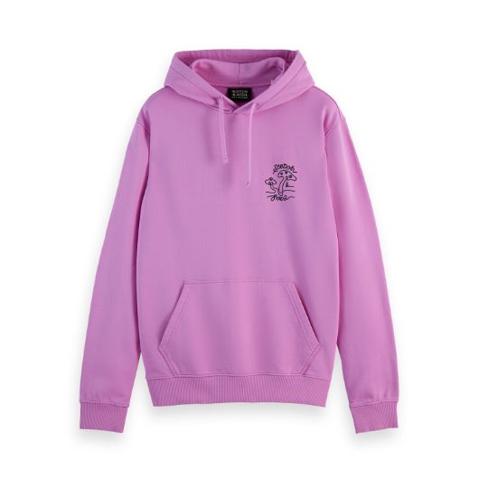 Снимка на SCOTCH&SODA MEN'S FRONT AND BACK ARTWORK HOODIE IN DARK PINK