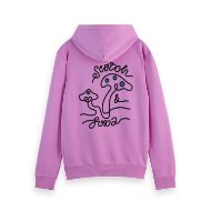 Снимка на SCOTCH&SODA MEN'S FRONT AND BACK ARTWORK HOODIE IN DARK PINK