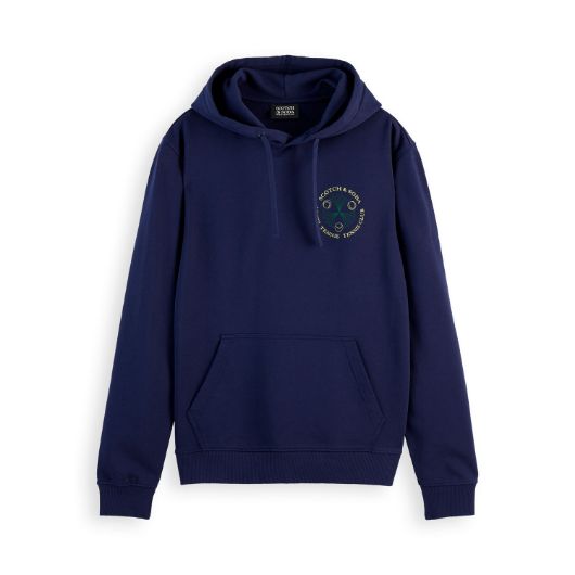 Снимка на SCOTCH&SODA MEN'S FRONT AND BACK ARTWORK HOODIE IN NAVY