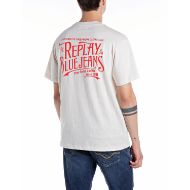 Снимка на REPLAY MEN'S SLUB JERSEY CREW-NECK T-SHIRT WITH LETTERING