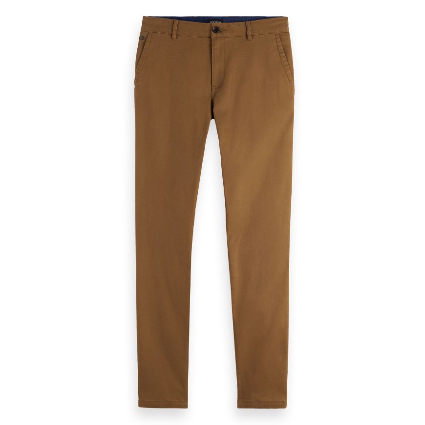 Снимка на SCOTCH&SODA MEN'S SEASONAL CORE - MOTT WASHED COTTON BLEND CHINO IN MEDIUM BROWN