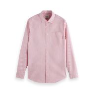 Снимка на SCOTCH&SODA MEN'S SEASONAL CORE - REGULAR FIT STRIPE OXFORD SHIRT IN DARK PINK