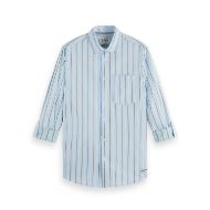 Снимка на SCOTCH&SODA MEN'S REGULAR FIT DOBBY STRIPE SHIRT IN MEDIUM BLUE