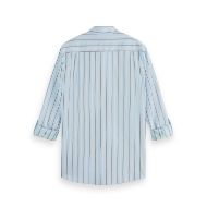 Снимка на SCOTCH&SODA MEN'S REGULAR FIT DOBBY STRIPE SHIRT IN MEDIUM BLUE