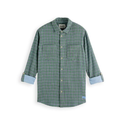 Снимка на SCOTCH&SODA MEN'S REGULAR FIT DOUBLE FACE CHECK SHIRT IN DARK GREEN