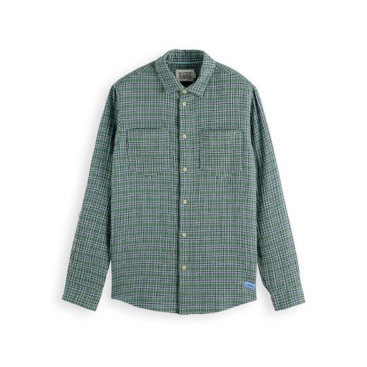 Снимка на SCOTCH&SODA MEN'S REGULAR FIT DOUBLE FACE CHECK SHIRT IN DARK GREEN