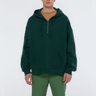 Снимка на SCOTCH&SODA MEN'S RIB INSERT ZIPPED LOOSE FIT HOODIE IN DARK GREEN