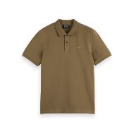 Снимка на SCOTCH&SODA MEN'S SEASONAL CORE - LOGO PIQUE POLO IN MEDIUM BROWN