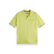 Снимка на SCOTCH&SODA MEN'S KNITTED V-NECK RELAXED FIT POLO IN MED YELLOW