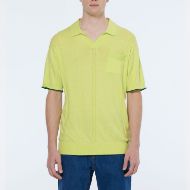 Снимка на SCOTCH&SODA MEN'S KNITTED V-NECK RELAXED FIT POLO IN MED YELLOW