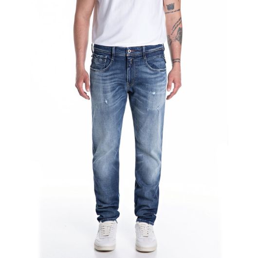 Снимка на REPLAY MEN'S ANBASS SLIM-FIT JEANS IN AGED 12 OZ POWER STRETCH DENIM