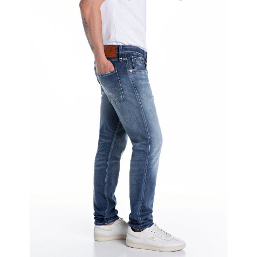 Снимка на REPLAY MEN'S ANBASS SLIM-FIT JEANS IN AGED 12 OZ POWER STRETCH DENIM