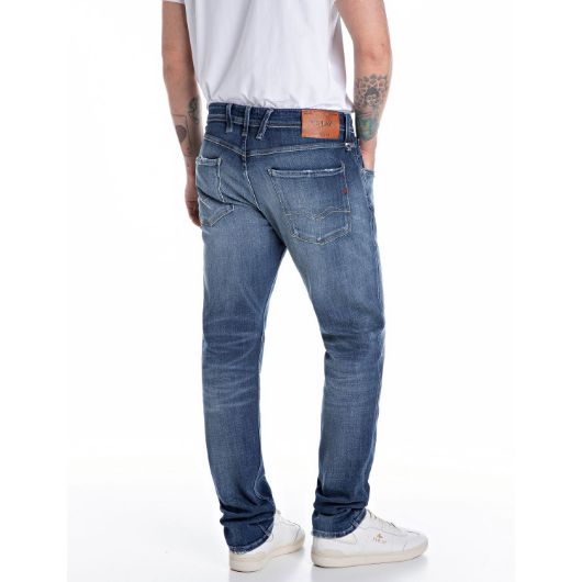 Снимка на REPLAY MEN'S ANBASS SLIM-FIT JEANS IN AGED 12 OZ POWER STRETCH DENIM