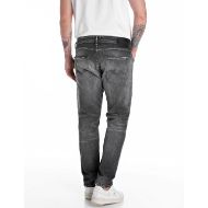 Снимка на REPLAY MEN'S WILLBI REGULAR-FIT JEANS IN 12 OZ WHITE WEFT BLACK POWER STRETCH DENIM