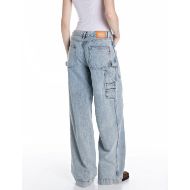 Снимка на REPLAY WOMEN'S WIDE-LEG WORKER TROUSERS IN 12 OZ DENIM